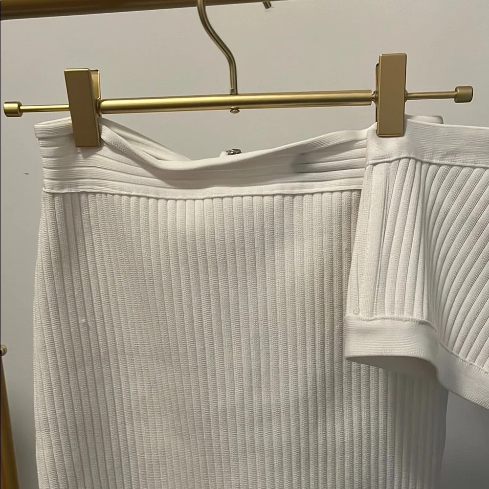 White Ribbed Two-Piece Set - Picture 4 of 6